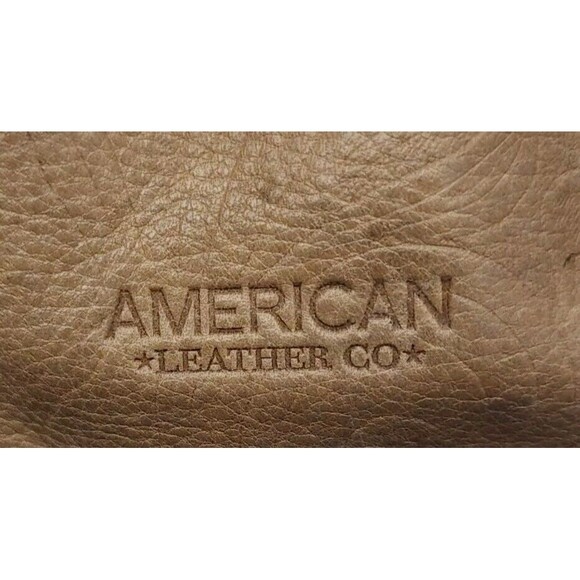American Leather Co Austin Cafe Latte Tooled Embossed Tan Leather‎  Bag - Picture 4 of 13